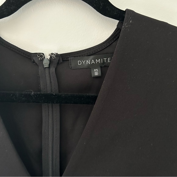 Dynamite Black Ruched Sleeve Mini Dress - Picture 5 of 9